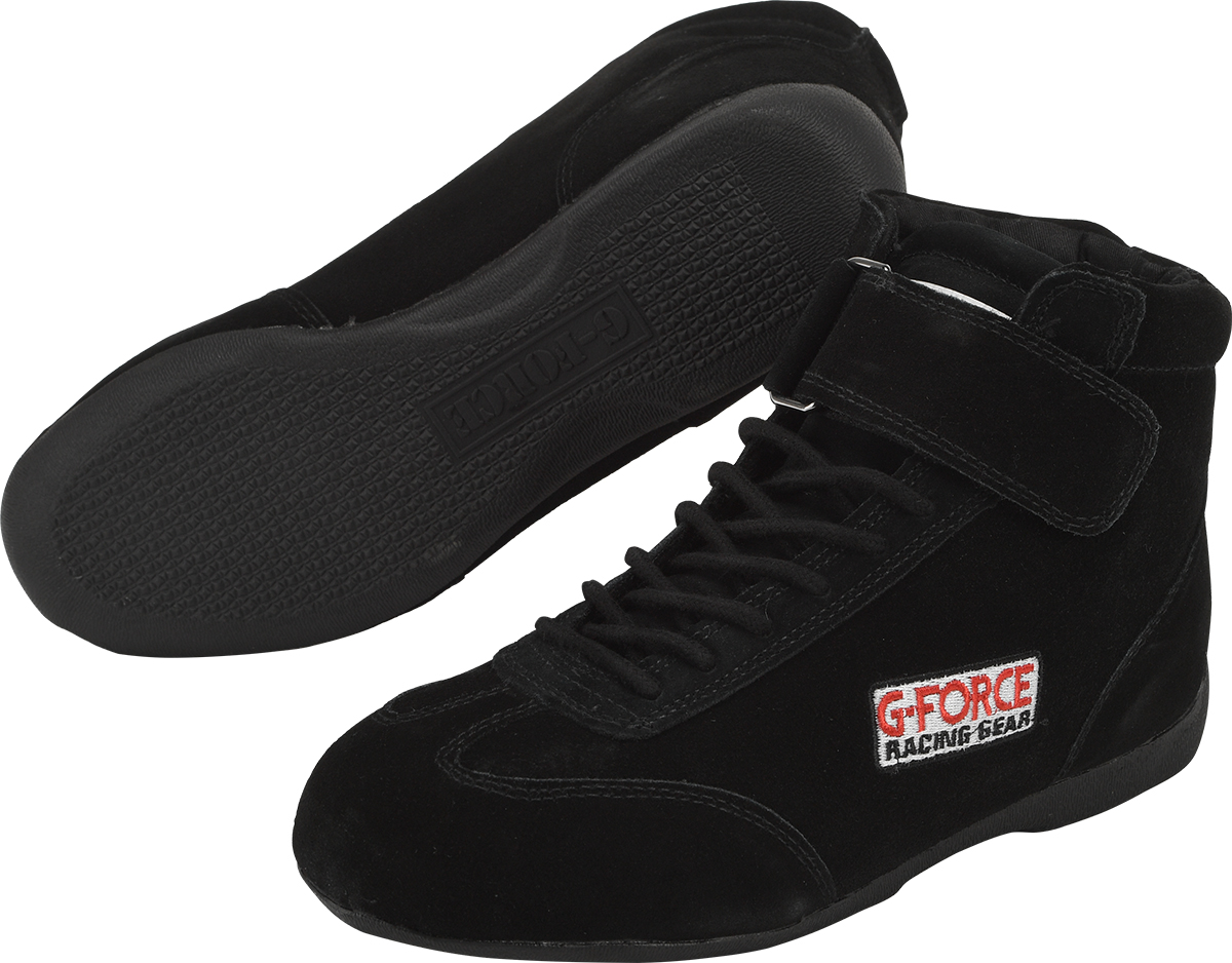 G-Force Racing Gear Racing Shoes GF235 MIDTOP SHOE SFI 3.3/5 8.5 BLACK, Size 8.5, Color Black