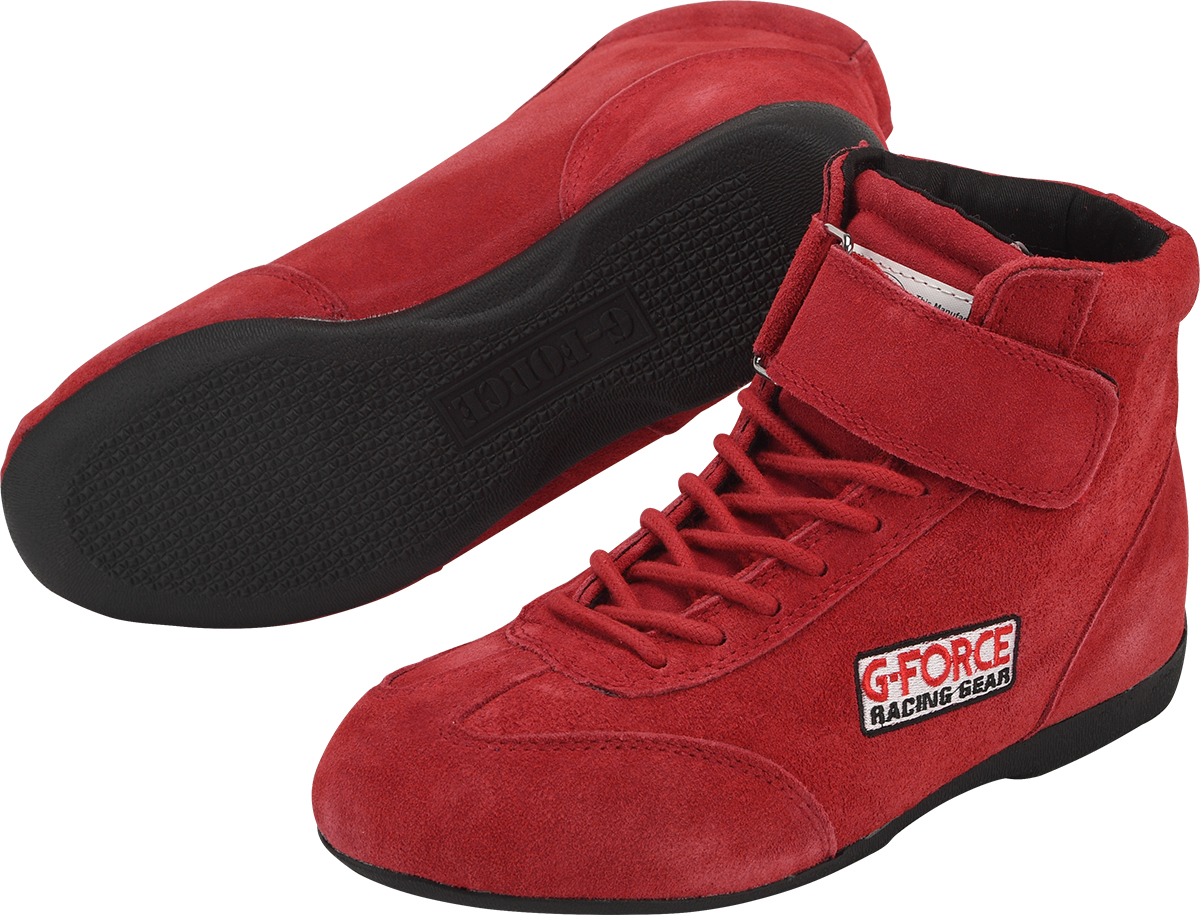 G-Force Racing Gear Racing Shoes GF235 MIDTOP SHOE SFI 3.3/5 6 RED, Size 6, Color Red