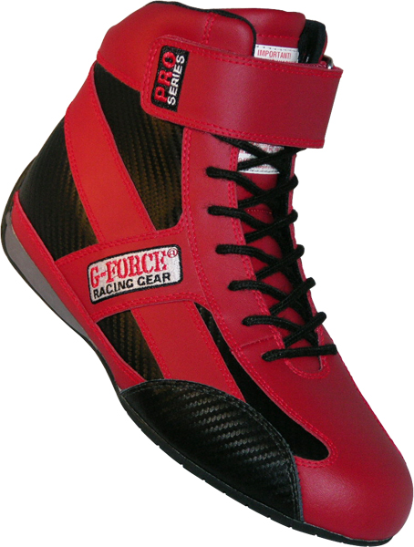 G-Force Racing Gear Racing Shoes GF236 PRO SERIES SHOE SFI 3.3/5 8 RED, Size 8, Color Red