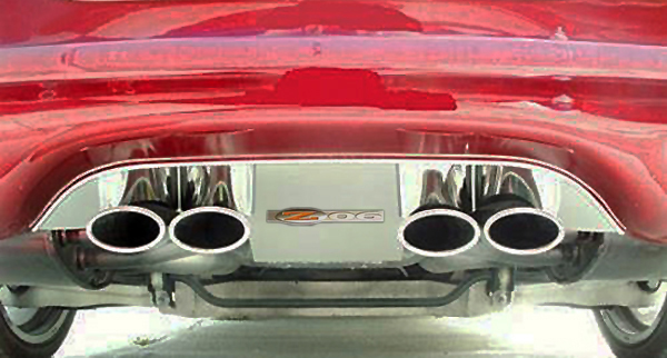 1999-2004 C5 Corvette, Exhaust Filler Panel Polished w/Z06 Emblem GML, 100% Stainless Steel