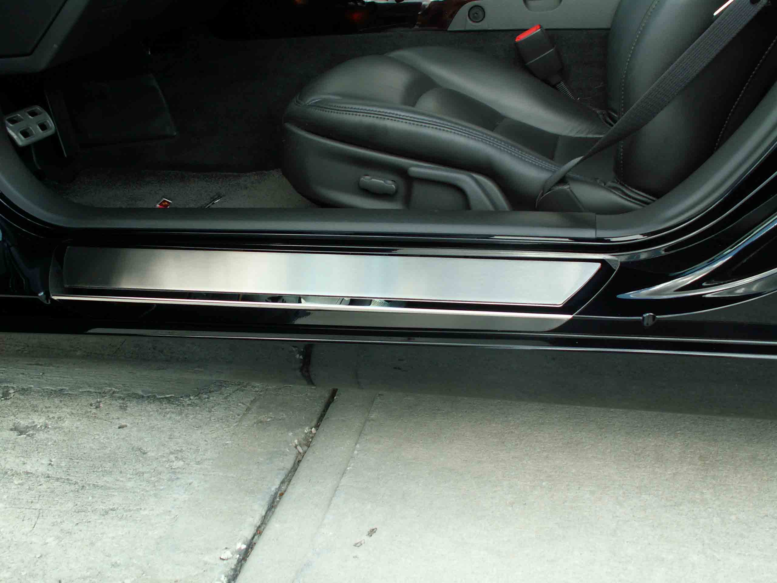 2005-2013 C6 Corvette, Doorsills Polished Outer w/Satin Inserts Stock, Stainless Steel