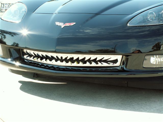 2005-2013 C6 Corvette, Grille Polished Shark Tooth Front C6, Stainless Steel