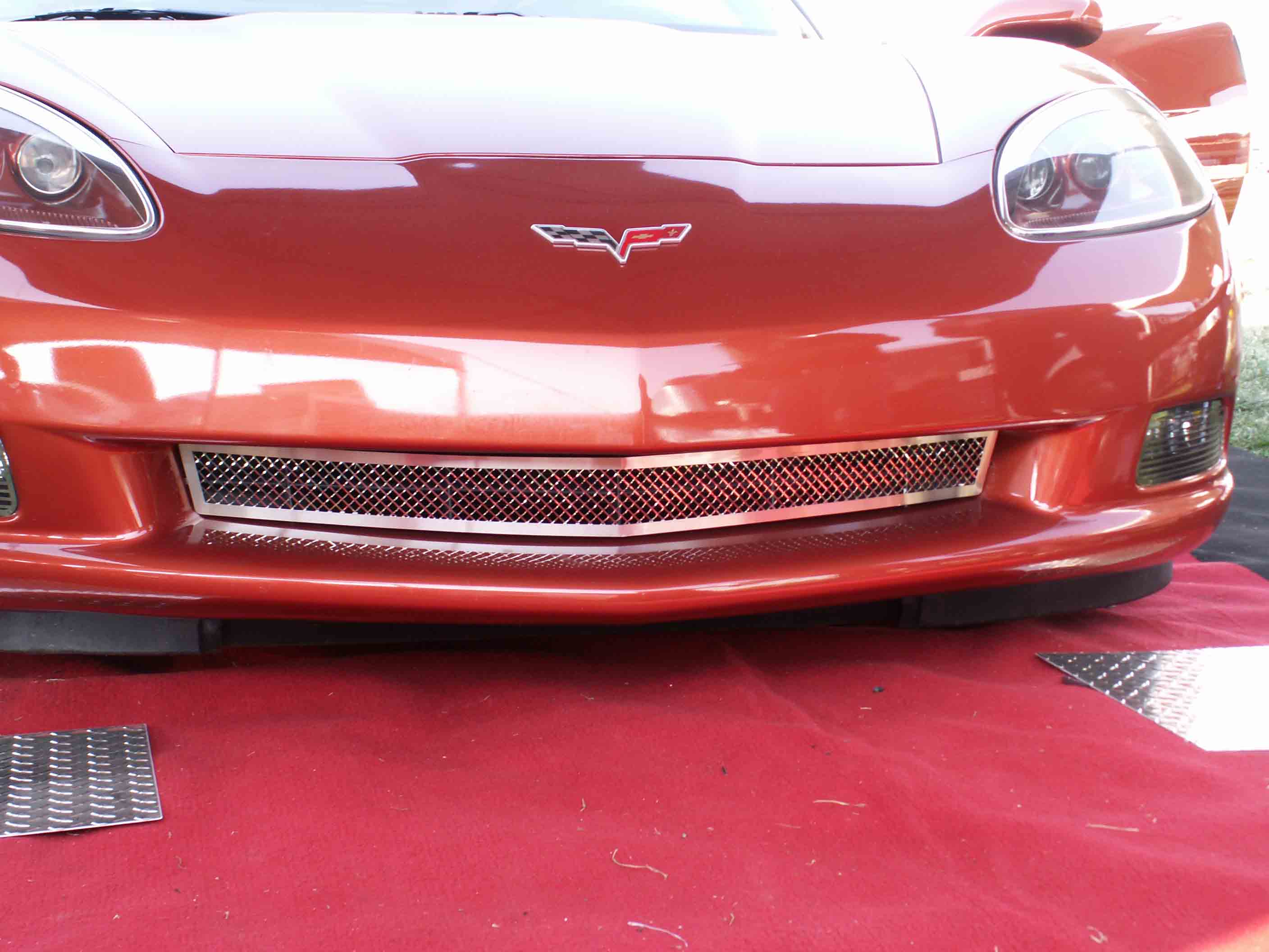 2005-2013 C6 Corvette, Grille Laser Mesh Front  C6, Stainless Steel
