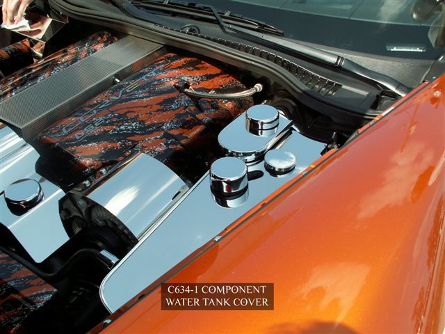 2005-2013 C6 Z06/GS/C6 Corvette, Water Tank Cover Polished w/caps Standard C6/Z06, Stainless Steel