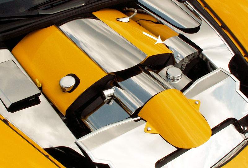 2005-2008 C6 Corvette, Alternator Cover Polished, Stainless Steel