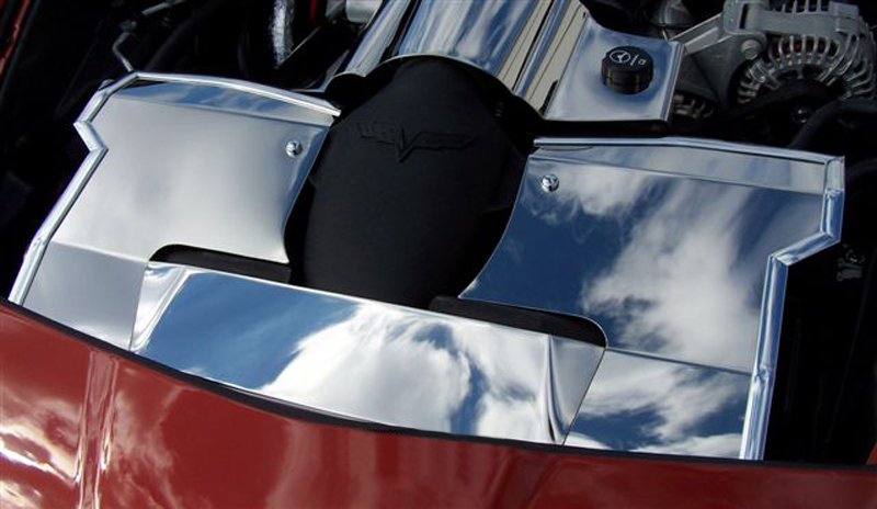 2005-2008 C6 Corvette, Radiator Cover Polished 05-07, Stainless Steel