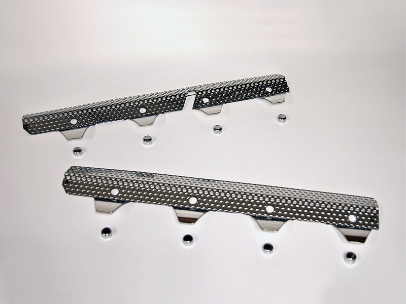 2005-2013 C6 GS/C6 Corvette, Header Guards Perforated 2pc, Stainless Steel