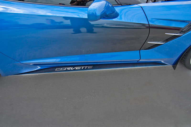 2014-2019 Chevrolet C7 Corvette, Side Skirts, American Car Craft Side Skirts Stainless w/Real Carbon Fiber Corvette Style