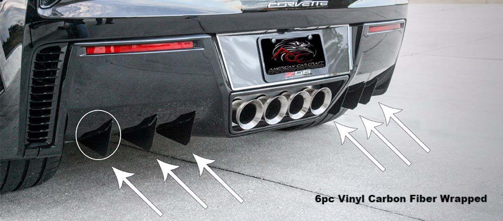 2014-2019 Chevrolet C7/Z06/GS Corvette, Rear Air Diffusers, American Car Craft Rear Air Diffusers Polished Stainless 6pc