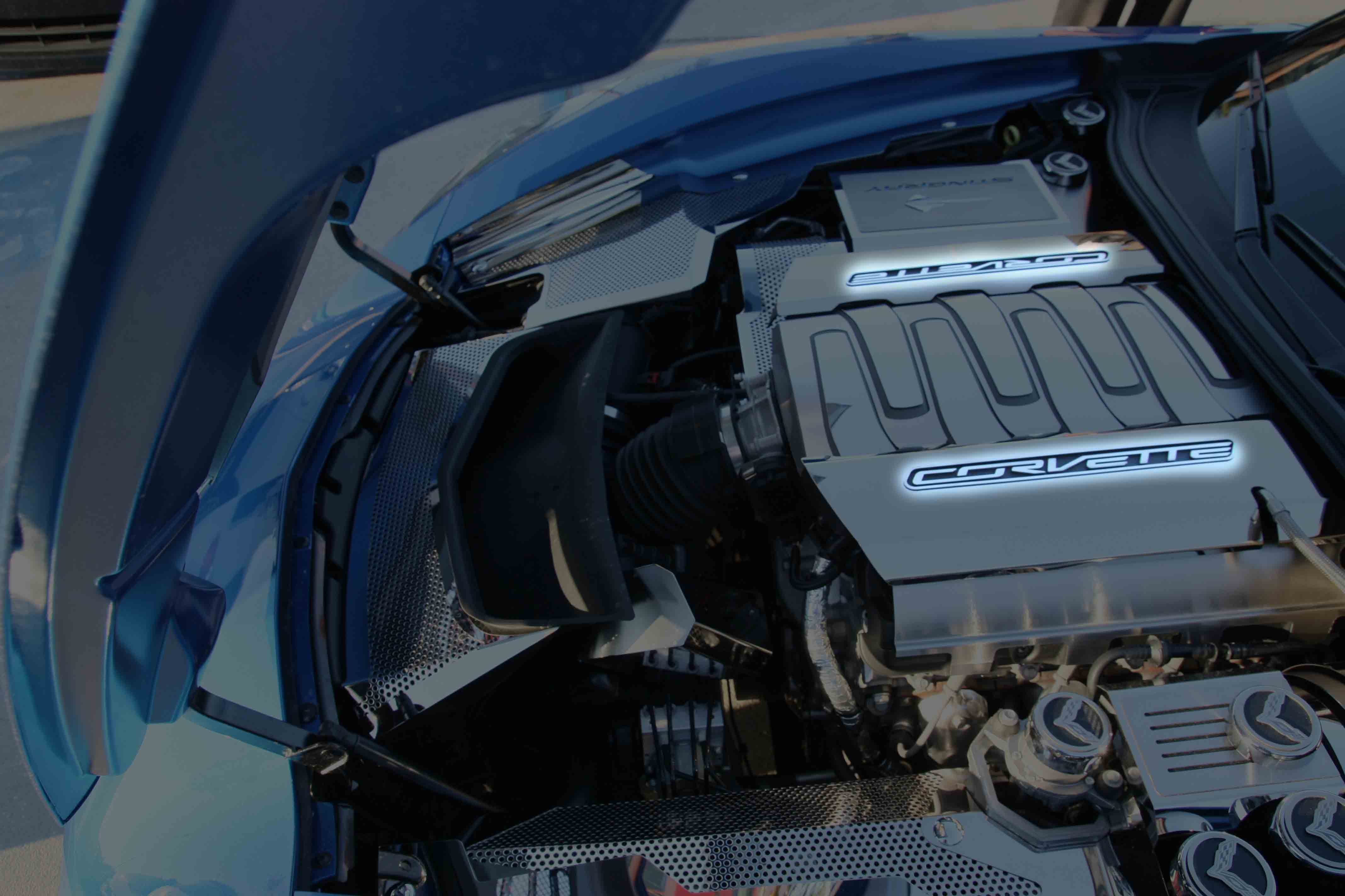 2014-2019 Chevrolet C7 Corvette, Fuel Rail Insert Lettering, American Car Craft Fuel Rail Insert Corvette Polished Lettering