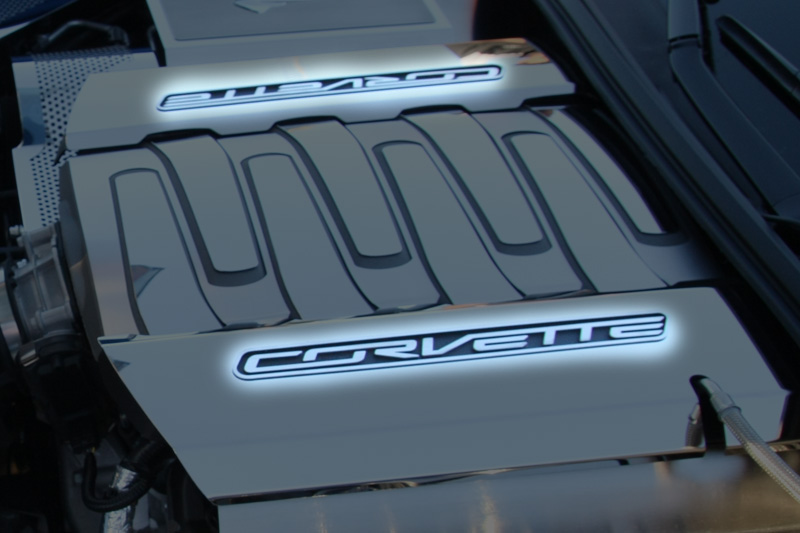 2014-2019 Chevrolet C7 Corvette, Fuel Rail Insert Lettering, American Car Craft Fuel Rail Insert Corvette Satin Lettering