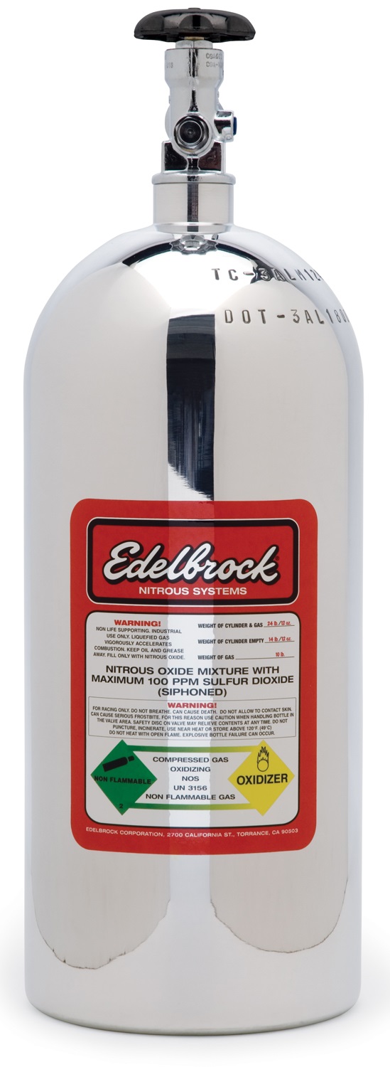 Edelbrock 10 Lb. Polished Alum. Bottle, Part# 72400