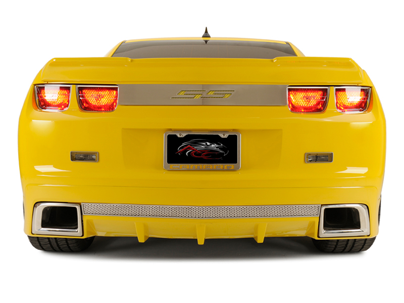 2010-2013 Camaro Trunk Lid Plate "SS" Style Polished, Dark Blue ; Fits all 2010-2013 Camaro Coupe and Conv