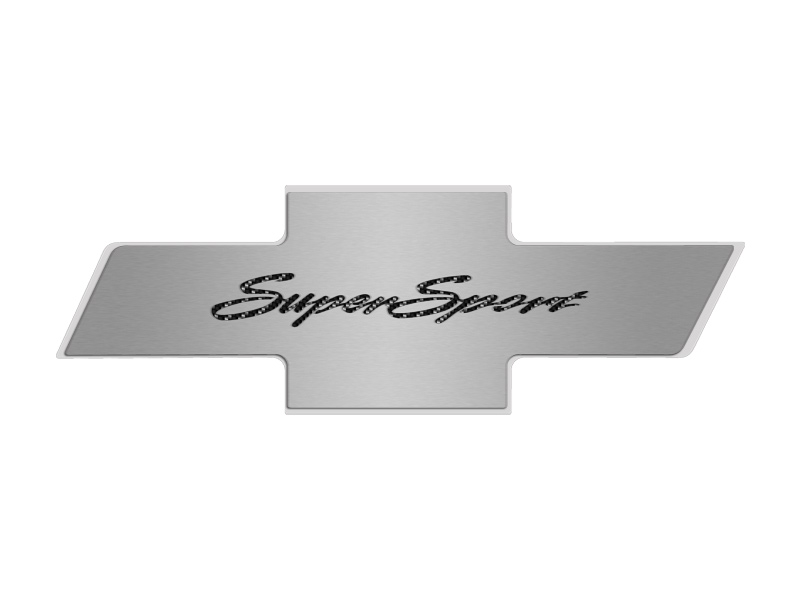 2010-2015 Camaro Hood Badge "Super Sport" Stainless Emblem fits factory hood pad CF Black, ; 103064-BLK - Black Carbon Fiber