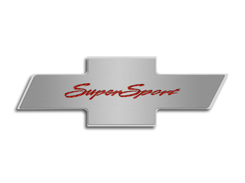 2010-2015 Camaro Hood Badge "Super Sport" Stainless Emblem fits factory hood pad Garnet Red, ; 103064-GNRD - GARNET RED SOLID