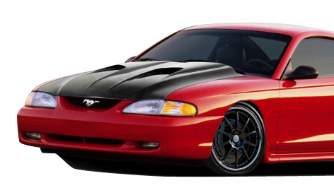 1994-1998 Ford Mustang Carbon Creations Mach 2 Hood - 1 Piece (Overstock)
