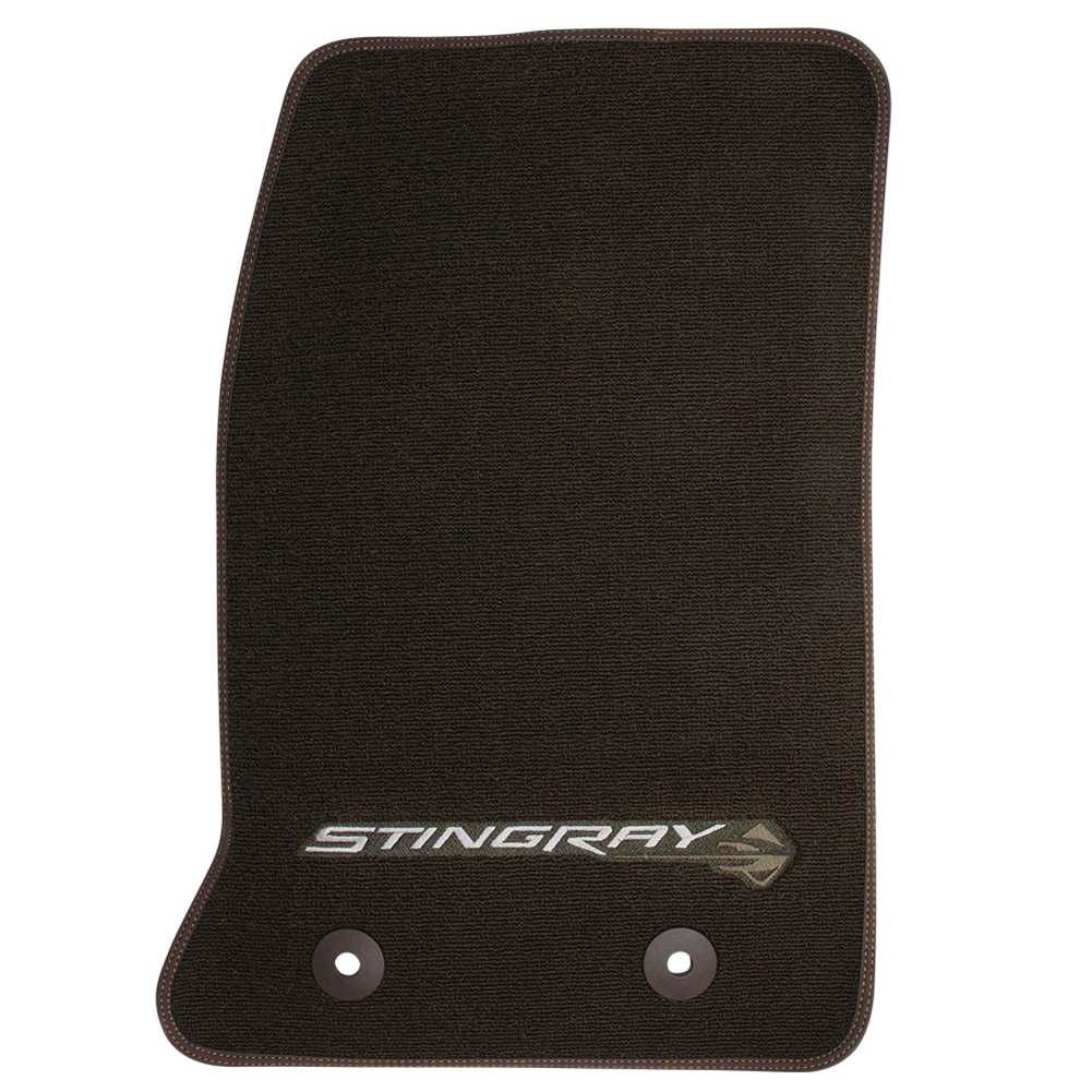 2014 C7 Corvette GM Floor Mats Brownstone w/Stingray Logo