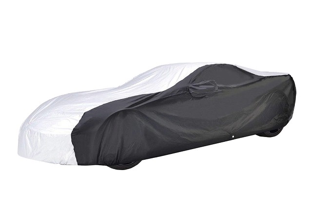 C7 Corvette INTRO TECH Custom Fit Car Cover, Two Tone Black and Silver, w/C7 Embroidered Logo