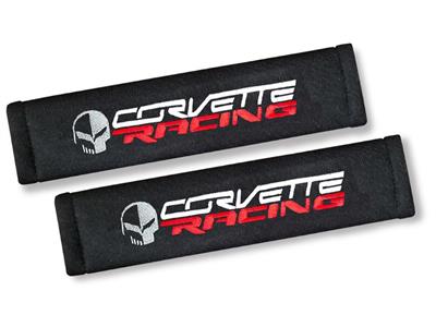 C7 Corvette Seat Belt Pad With C7 Corvette Racing Emblem, Pair
