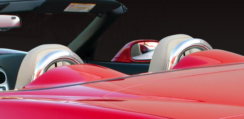 C6 Corvette Convertible Chrome Seat Back Hoops