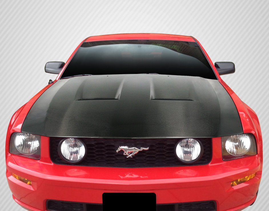 2005-2009 Ford Mustang Carbon Creations DriTech CVX Hood - 1 Piece
