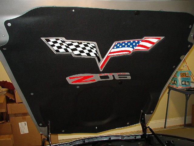 2006-13 C6 Z06 Corvette Hood Pad Logo Decal, 18"L x 3.25"