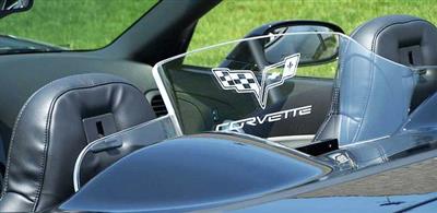 C6 Corvette 05-13 Convertible Wind Restrictor / Deflector with C6 Flag Logo And Script