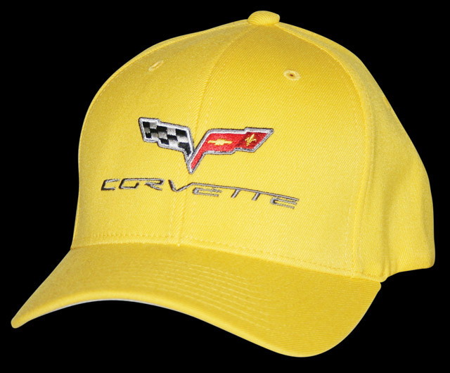 Corvette Hat: YELLOW Fitted Embroidered C6