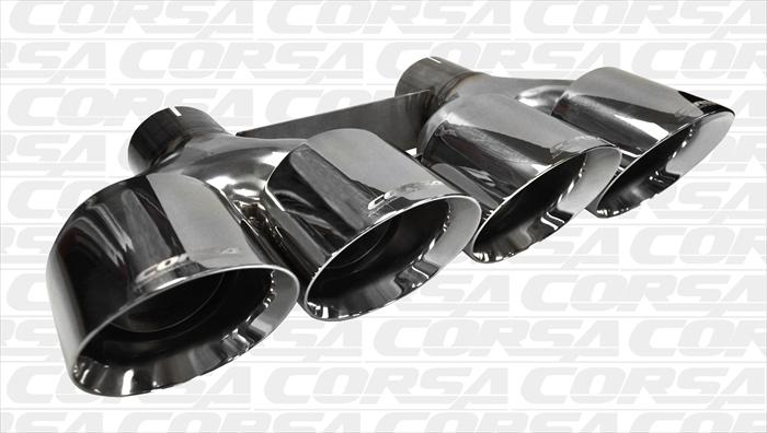 2014-2019 C7 Corvette Stingray Corsa Exhaust Tip Kit, Dual Rear Exit; Quad 4.5" Polished Tips