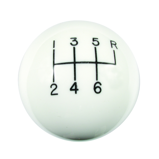 C5 Corvette Hurst Classic Shift Knob, White 6-Speed, 9/16-18 Thread