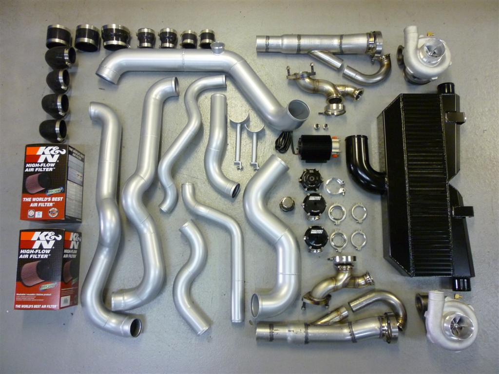 2010-2011 Camaro Twin-Turbo kit and its components. 