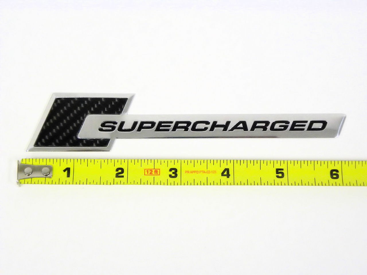 Billet Aluminum ZR1 Style SUPERCHARGED Carbon Fiber Black Lettering Emblem Plate