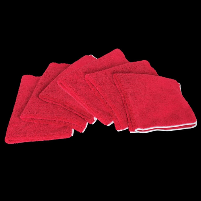 Fluffer Supreme Microfiber Polishing Towel (Red) 6 Pk