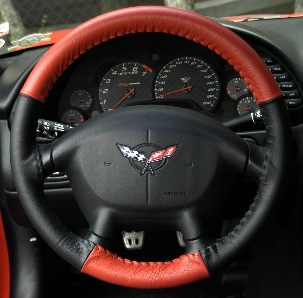 1975-2019 Corvette, Camaro Steering Wheel Covers - Wheelskins Eurotone Leather 2 color