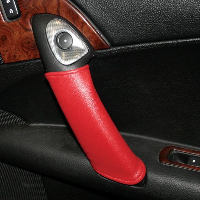 C6 Corvette Leather Door Handle Accent - Monterey Red