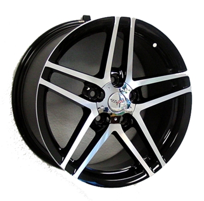 C6/Z06 Reproduction Wheels Black with Machined Face