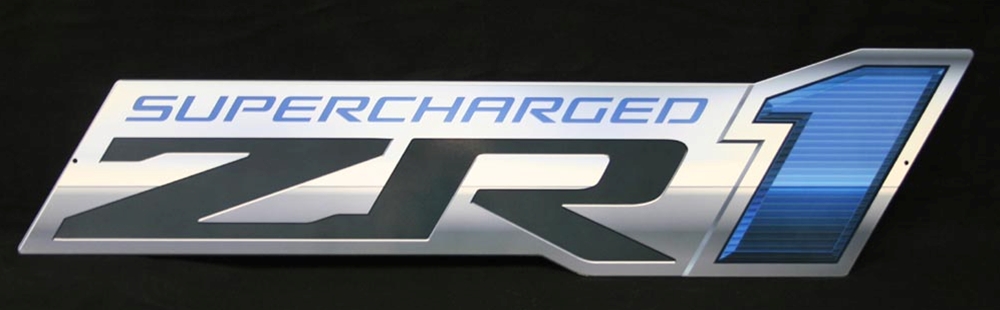 Corvette ZR1 Supercharged Logo Emblem Metal Sign