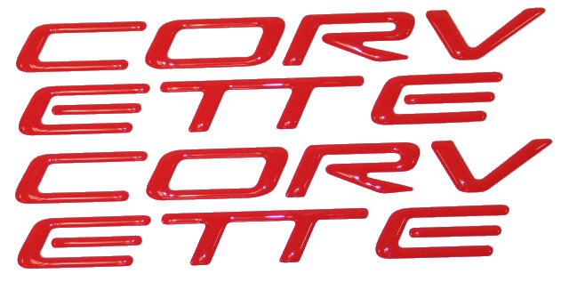 1997-2004 C5 Corvette Fuel Rail 3D Decals  Corvette Letters / Emblem Decal Only ( Does Both Covers )