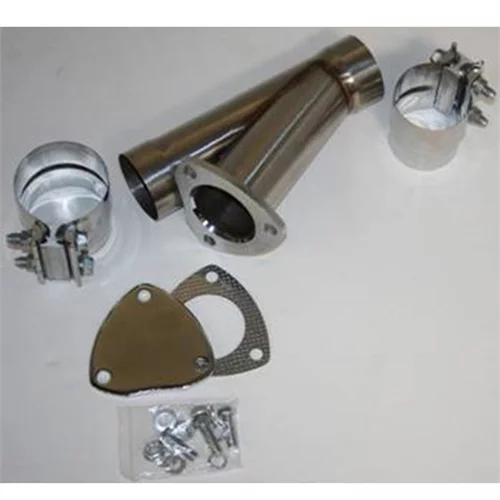 Universal  All 2.5" (63mm) Manual Exhaust Cutout Kit - Stainless Steel - Slip Fit w/ Band Clamp