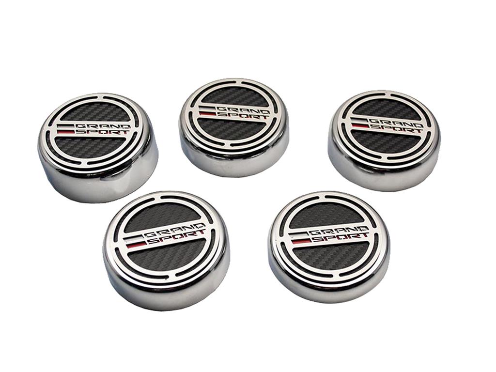 C7 Corvette Engines 14-19 Carbon Fiber Engine Cap Cover Set With Grand Sport Emblem - Automatic Tran