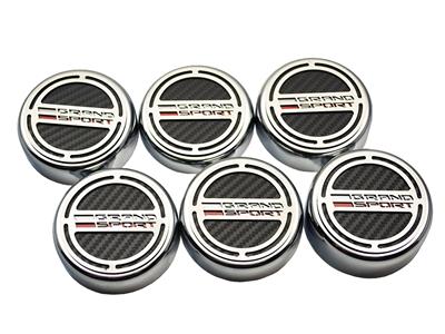 C7 Corvette Engines 14-19 Carbon Fiber Engine Cap Cover Set - Grand Sport Emblem Manual Transmission