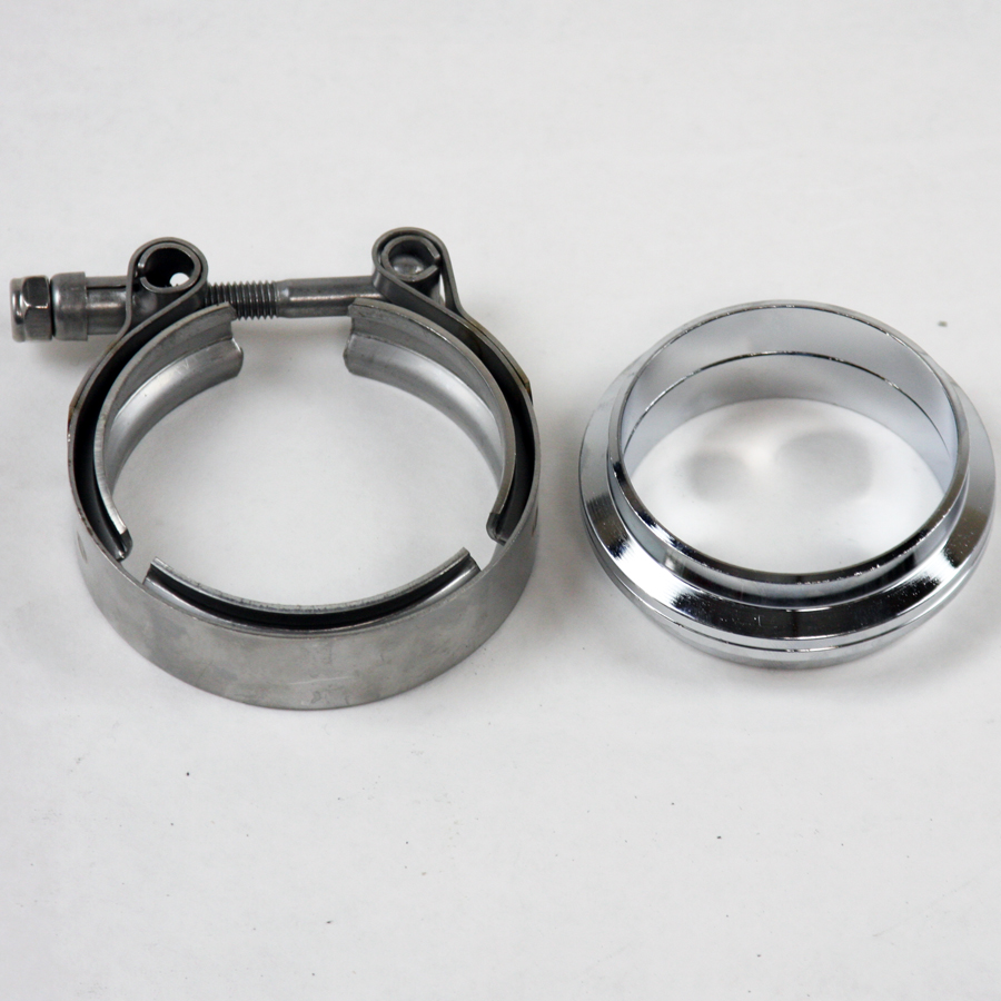 Universal  All 2.5" (63mm) Mating Flat Flanges with V-Band Clamp Included - Mild Steel