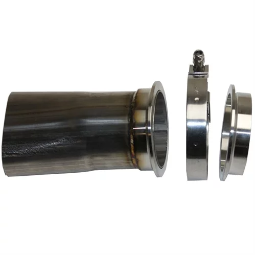 Universal  All 3" Round w/ V-Band Connection to 3" Oval - Adapter - Includes Weld on V-band and Clamp