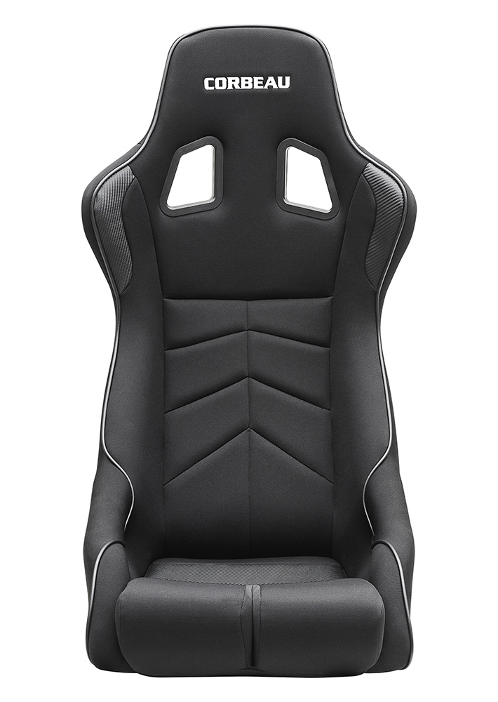 Corbeau DFX Racing Seat, Black Carbon Vinyl / Cloth Black Piping, 34901BP
