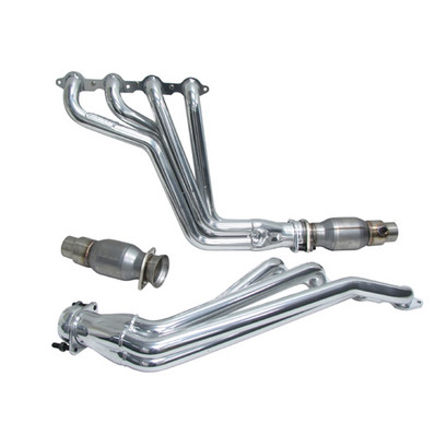 BBK 2010-15 Camaro LS3/L99 1-3/4" Long Tube Exhaust Headers, Polished Silver Ceramic w/High Flow Steel Cats