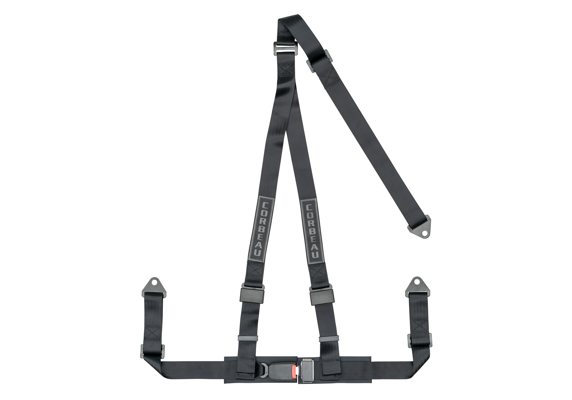Corbeau 2-Inch Racing Harness Belts, Black 4-Point Bolt-In, 44001B