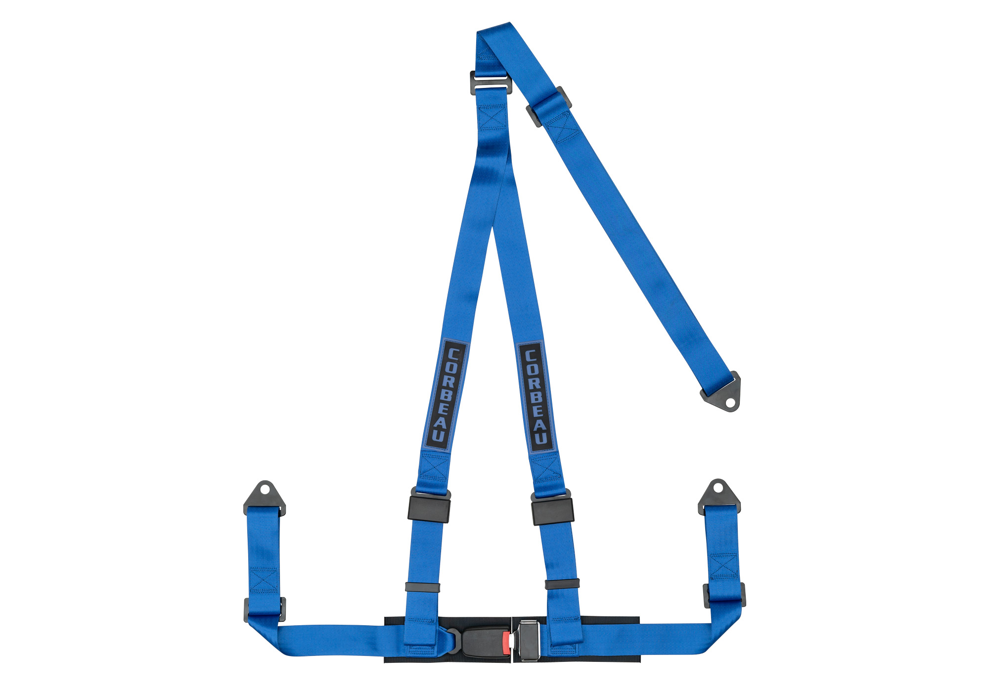 Corbeau 2-Inch Racing Harness Belts, Blue 3-Point Bolt-In, 43005B