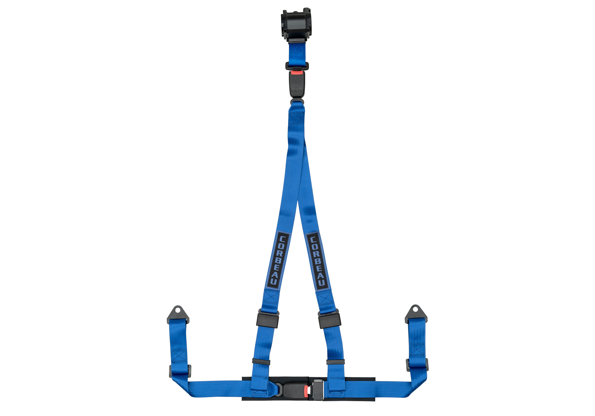 Corbeau 2-Inch Racing Harness Belts, Blue 3-Point Retractable Bolt-In, 43305B