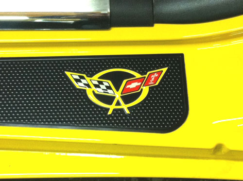 C5 Corvette Door Sill Raised 3D Domed Emblem Logo