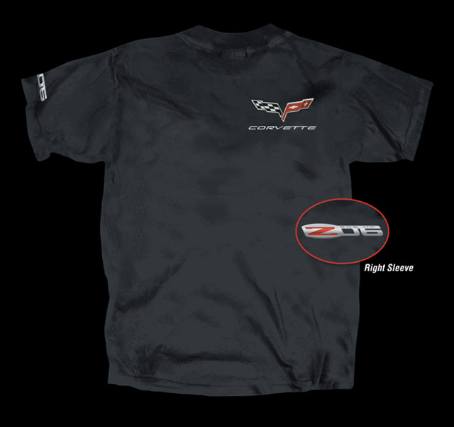 505HP Z06 Embroidered Corvette C6 T-Shirt, Black or Red